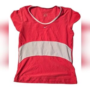 Nike Red and White Sports Tee